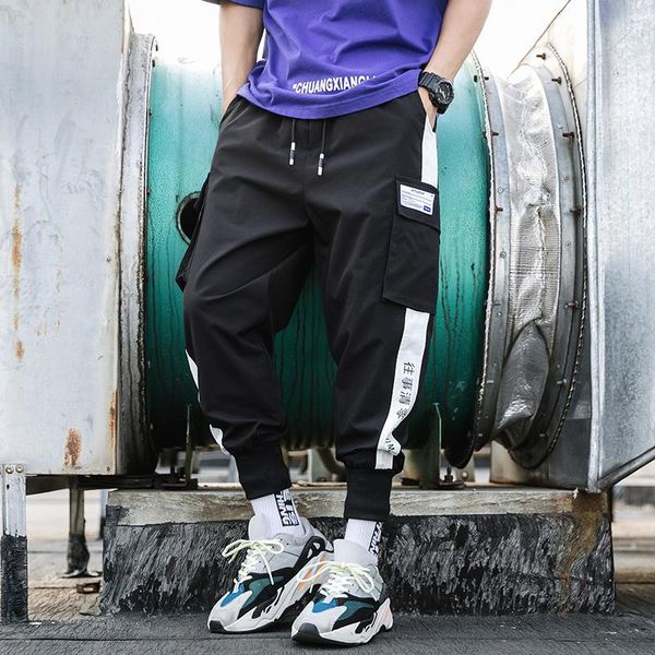 

men's pants 2021 autumn men overalls are nine - breeches teenagers more than a pocket casual large size straight leg, Black