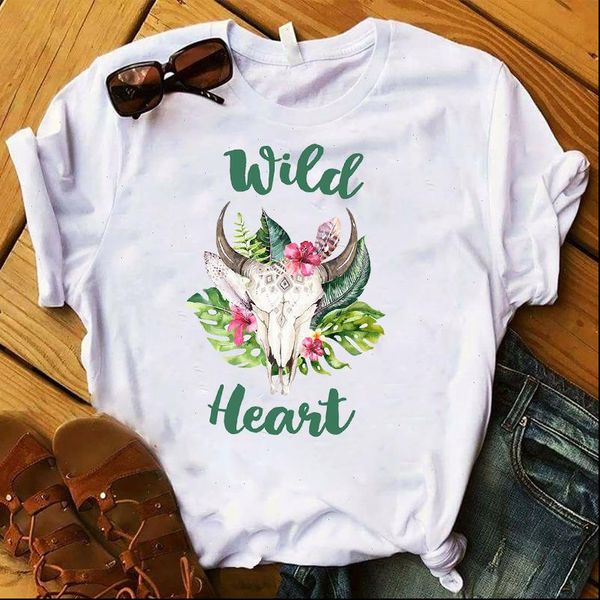 

women lady t shirt wild flower printed tshirt ladies short sleeve tee shirt women female clothes graphic t shirt, White