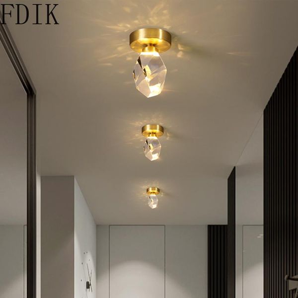 

ceiling lights modern light luxury crystal lamp for livingroom entrance aisle balcony home decoration led lighting fixture