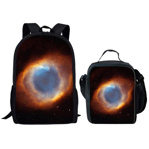 

backpack hycool 2pcs/set kids school bags set universe space planet starry sky print children schoolbag book sets rucksack