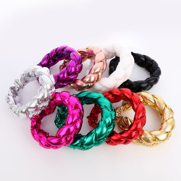 

new twist braid muslim multicolor elastic hair band, White;golden