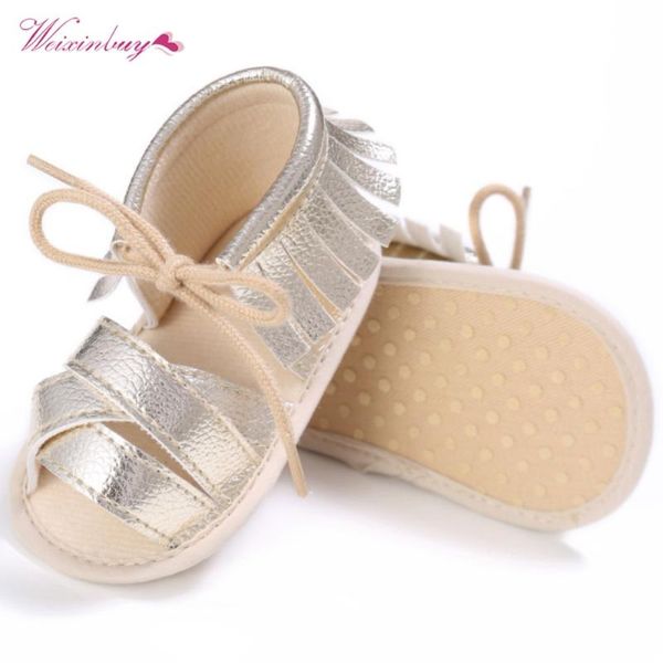 

baby girls sandal summer shine tassel soft non-slip shoes 0-18m, Black;red