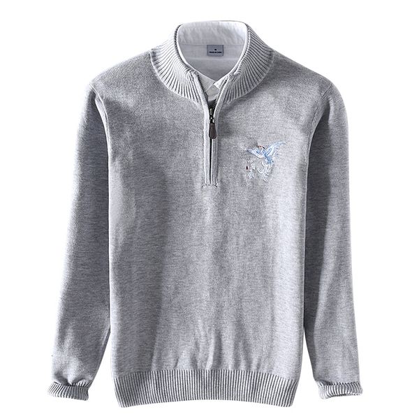 

2021 new outono e primavera bordado marca de algodo masculina moda casual camisolas para homem slido confortvel camisola dos homens as3v, White;black