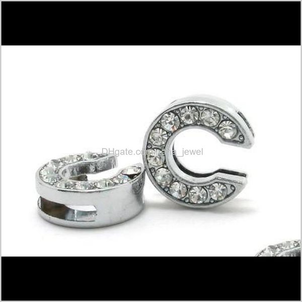 

wholesale - 50pcs 8mm c full rhinestones bling slide letters fit for 8mm pet collar diy leather wristband 0002 zo0lm u6iiy, Bronze;silver