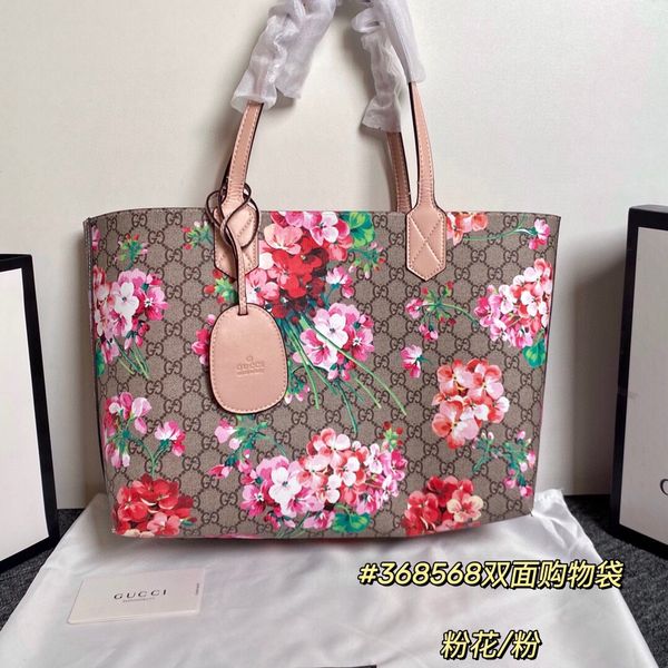 

gucci luxurys designer shoulder bag women flower tote lady genuine gg leather shopping bags totes handbag mon0gram crossbody purse handbags