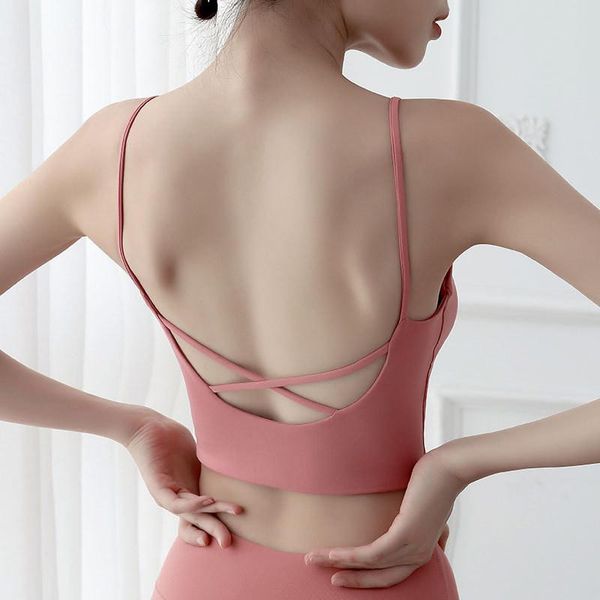 

gym clothing 2021 crop sports bra shockproof women fitness push up running jogger brassiere yoga beauty back, White;black