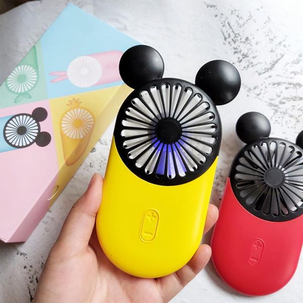 

electric fans portable mini fan cartoons summer cooling handheld cool personal with led light for outdoor school