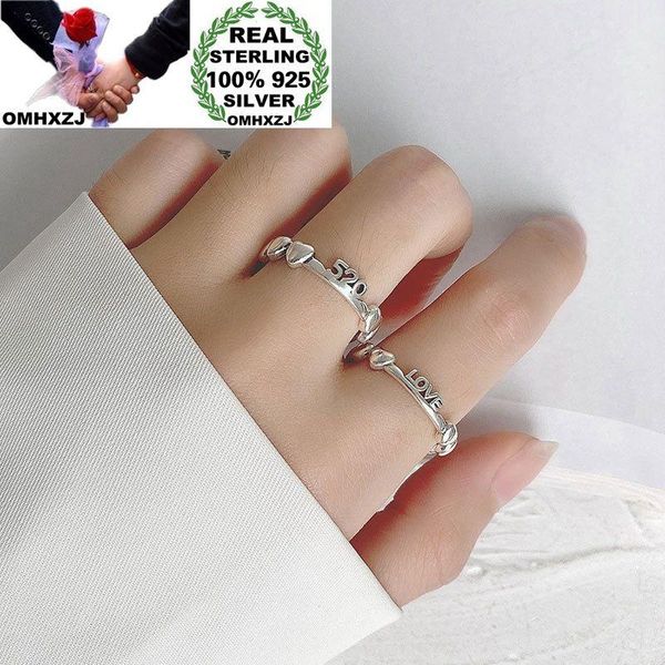 

cluster rings omhxzj wholesale hc176 european fashion fine woman girl birthday party gift vintage 520 heart 100% 925 sterling silver open ri, Golden;silver