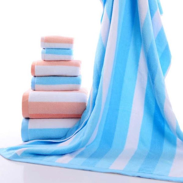 

towel 75x140cm large size beach cotton striped bath accessories quick drying camping gym sport