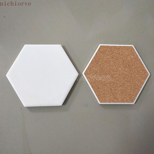 

sublimation blank bright light hexagon ceramics coaster 10.8*9.5cm consumables