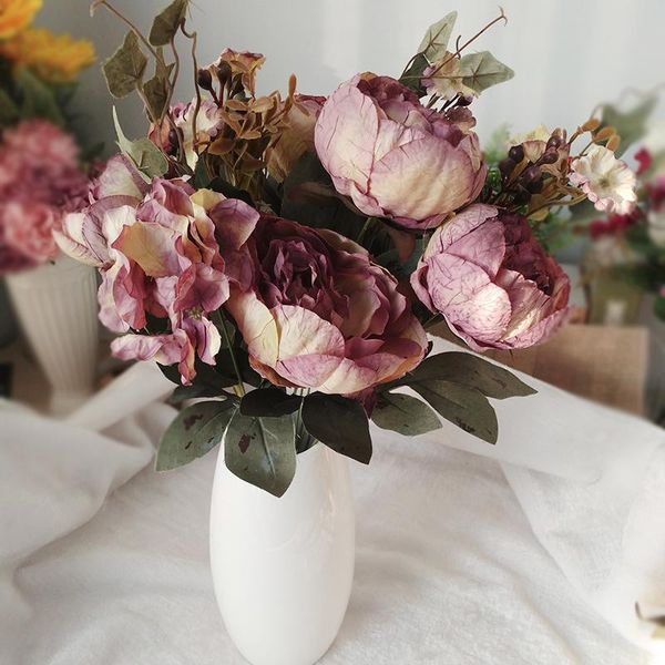 

silk fake flower multi-use wedding party home decoration european peony grass plants berry artificial flowers