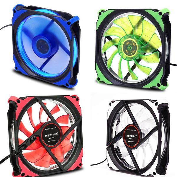 

keepro led case fan 120mm fans silent sleeve bearing 3pin deskpc fan computer cooling cooler cpu coolers radiators