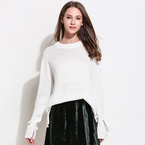

your new autumn neck in knitted or crocheted women's sweater sleeve ladies'garments swedish mujer pull femme nd5h, White;black