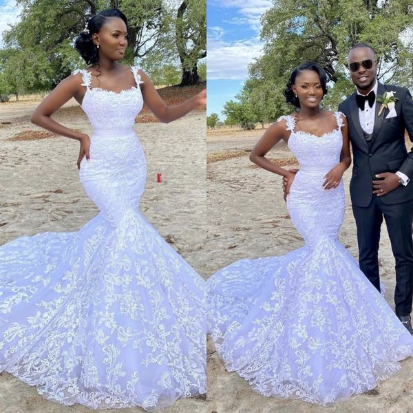 

african mermaid wedding dresses lace trumpet bridal gowns beach plus size wedding dress boho cheap, White