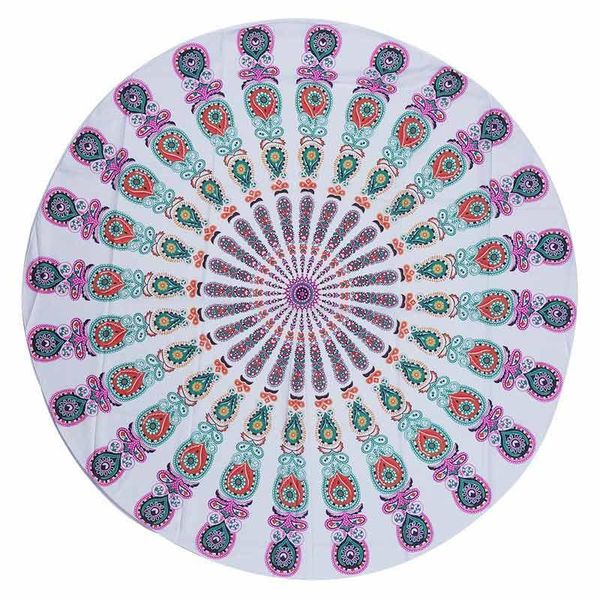 

towel microfiber round beach bath sandy swimming plage sunbath 150x150cm 66cy