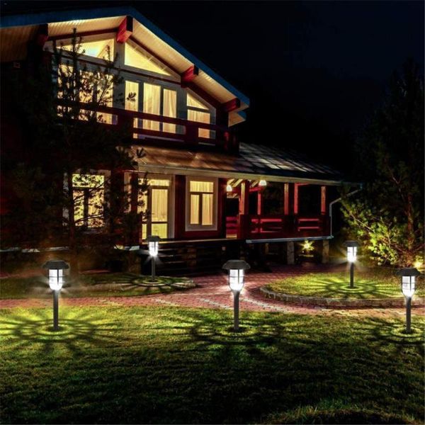 

lawn lamps 6pcs cool white solar led lights waterproof energy-saving ip65 landscape garden decoration
