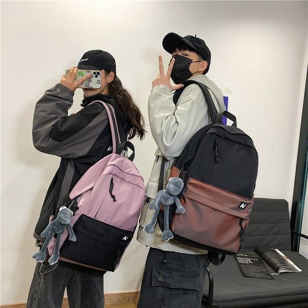 

school bags backpack stitching color packbag for teenage high capacity daily schoolbags design quality bookbag drop