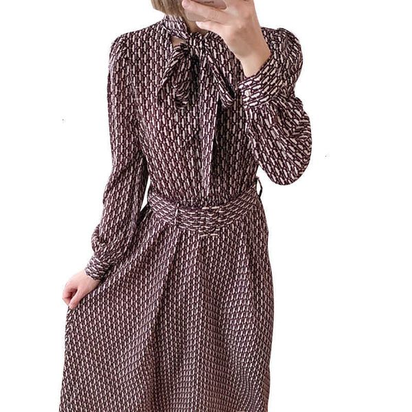 

casual dresses spring summer print chiffon women clothes sleeve street es belt fashion long me5l, Black;gray