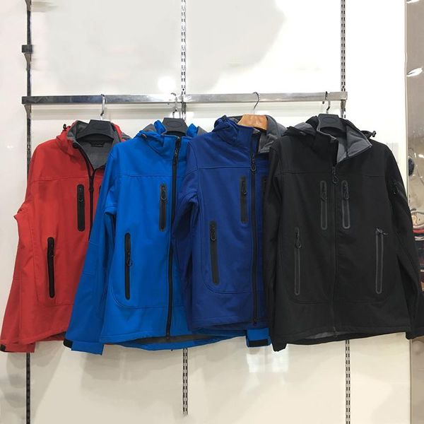 

men's jackets mens zipper cuff rock climb mountaineer jacket custom brand logo extreme sports camping plus velvet thicker -40, Black;brown