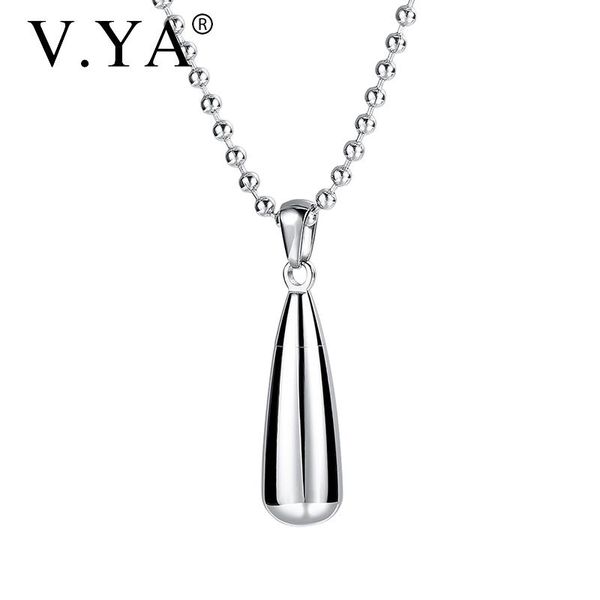 

pendant necklaces v.ya fashion openable memorial necklace stainless steel perfume bottle waterproof for women jewelry birthday, Silver
