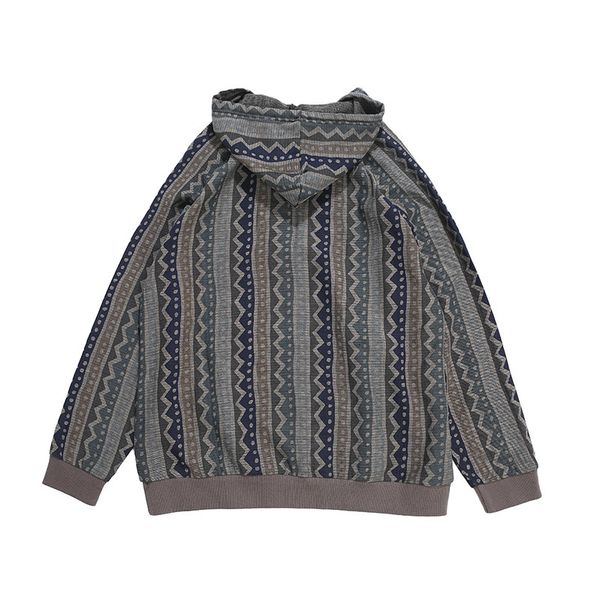 

new japanese retro striped ethnic hooded sweatshirt couple pullover oversize hoodies street baggy hoody men 31i3, Black