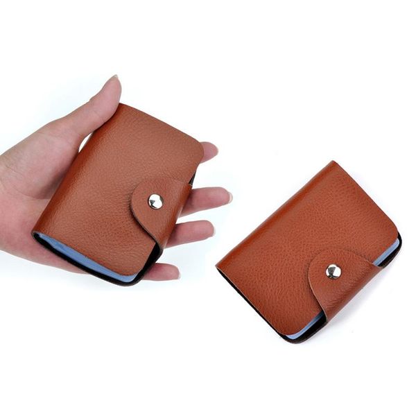 

card holders cowhide leather package travel passport cover accessories solid color with 26 bits slot, Brown;gray
