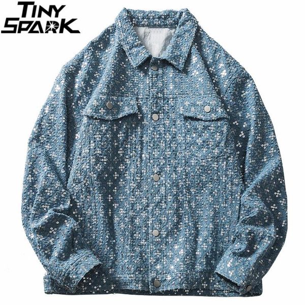 

men's jackets 2021 men hip hop jacket streetwear vintage retro harajuku coat cotton casual autumn outwear button blue, Black;brown