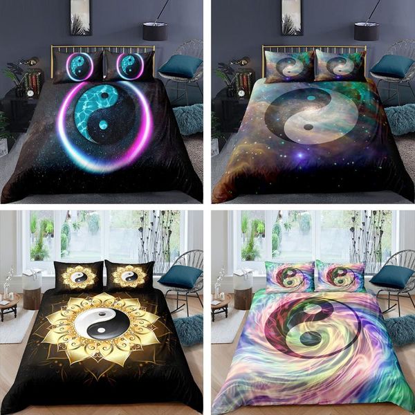 

bedding sets fashion hd bagua array design pattern 3d home decor duvet cover+pillowcase single twin  king bed set