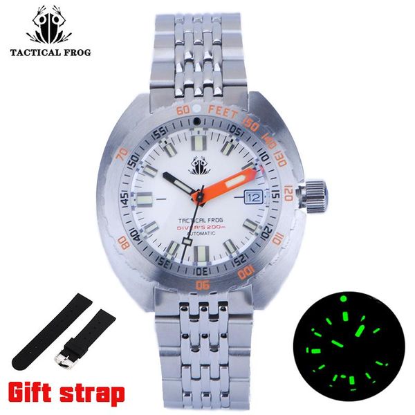 

wristwatches tactical frog sub 300t diver watch man nh35 movement scratch-resistant sapphire crystal 200m waterproof 316l bracelet mens, Slivery;brown