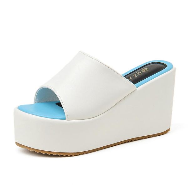 

slippers summer women wedge platform flip flops soft comfortable 2021 casual shoes outdoor beach sandals slides ymb712, Black