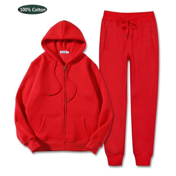 

women's two piece pants 100% cotton tracksuit 2 set women oversize hoodies sweatshirt sweatpants joggers sport pant suits femme outfits, White