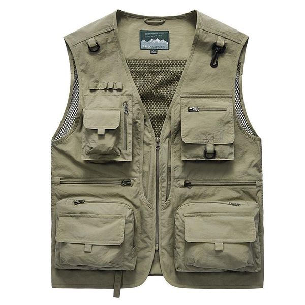 

men's vests spring men tactical vest jackets summer casual pographer waistcoat mesh work sleeveless jacket tools pockets 5xl, Black;white