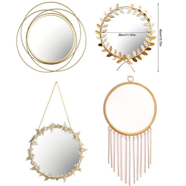 

mirrors nordic ins iron art dressing mirror round wall hanging decoration makeup for living room lxaf