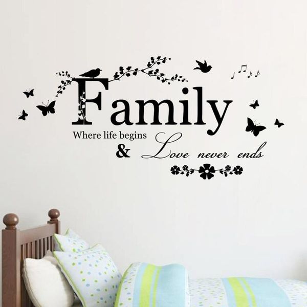 

wall stickers sticker wallpapers on the family letter quote removable pvc decal art mural home decor #50