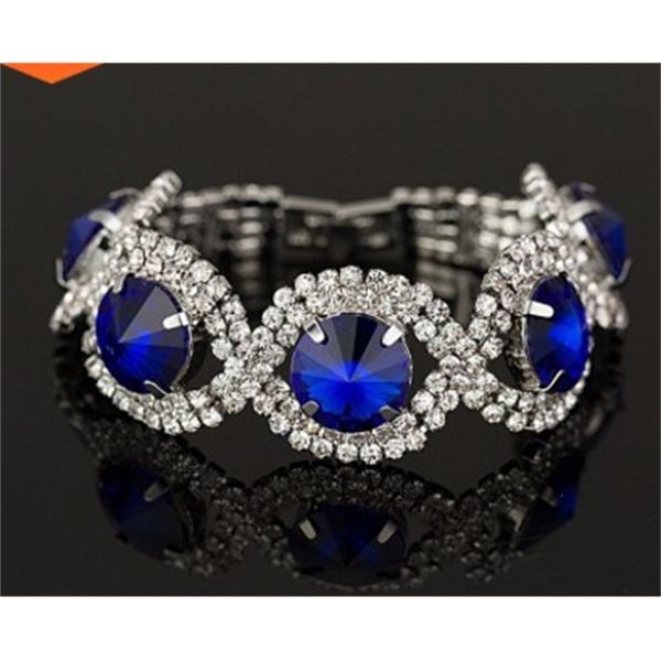 

wholesale 3pcs/lots noble yellow gold filled chain inlay crystal women's bracelet up-market gift 6.9t, Black