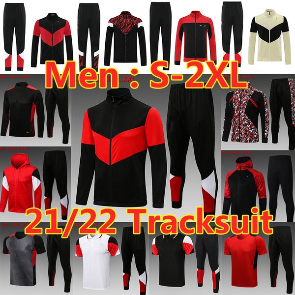 

maglia ac milan soccer jerseys sweater tracksuits sets 2021 2022 ibrahimovic theo suso rebic jackets cotton-padded clothes training long sle, Black