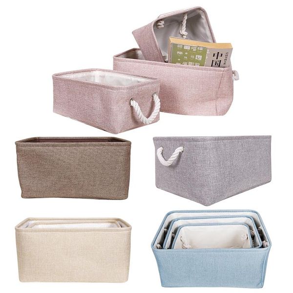 

storage baskets 1pcs bins for organizing with cotton rope handles fabric gifts home office toys closet shelves