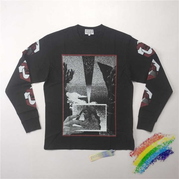 

men's t-shirts t shirts cavempt true nature long sleeve tee men women 1:1 t shirt loose patch cav empt t- oneu, White;black
