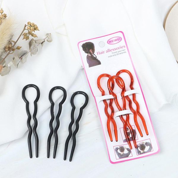 

hair clips 3pc/set u shape grips forks styling tool hairpins hairwear decoration