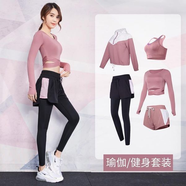 

yoga outfit two piece set women sportswear women's long sleeve high red running autumn winter clothes conjuntos de mujer ensemble femme