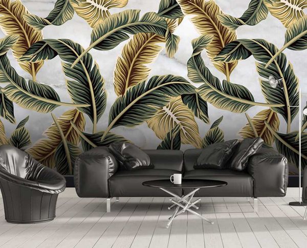 

wallpapers custom background wall tropical leaf plant mural wallpaper 3d for