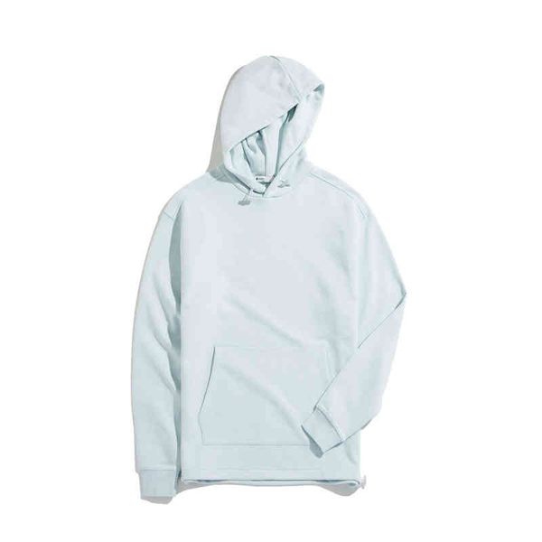 

autumn solid letter embroidered hooded men's sweater, Black