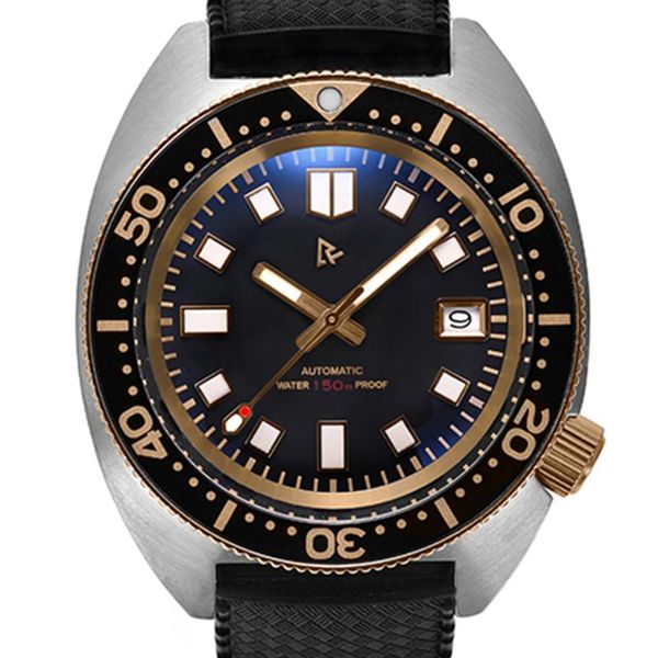 

wristwatches mens automatic watches 150m diver nh35 mechanical wristwatch sports 41mm stainless steel sapphire crystal luminous clocks rduna, Slivery;brown