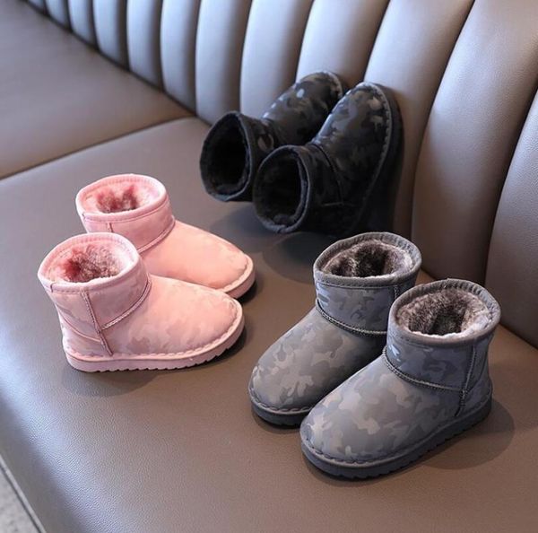 

winter fur warm girls snow boots fashion princess new kids boots for boys sequins cotton children sport shoes brand 2021, Black;grey