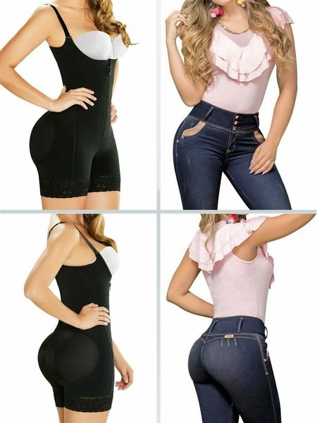 

women's shapers fajas colombianas postpartum body shaper girdle post shapewear slim waist trainer panties underbust corset bulifter, Black;white