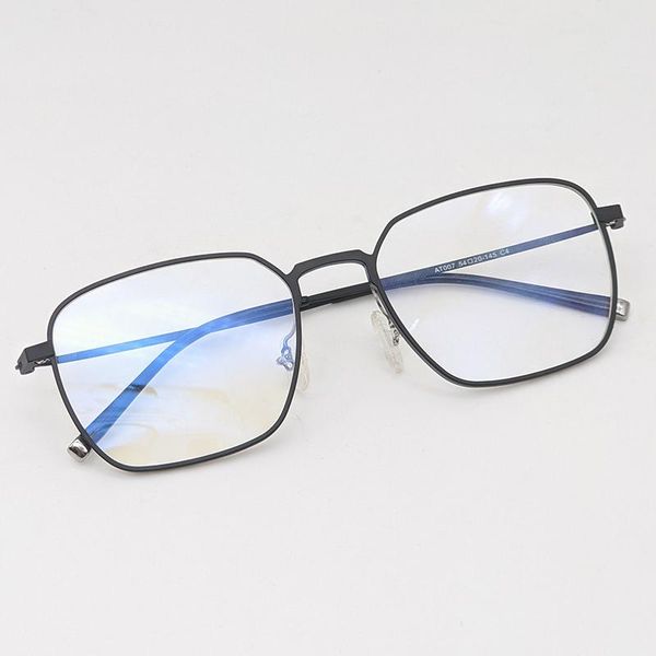 

fashion sunglasses frames tnt aluminum-magnesium frame pure titanium glasses flat mirrors equipped myopia retro large-frame polygonal specta, Black