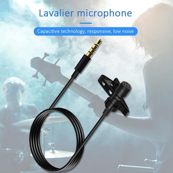 

microphones km-a1 3.5mm lavalier microphone usb rechargeable meeting mini clip mic with 2m extension cable for phone