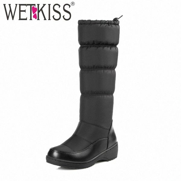 

wetkiss 2018 new winter snow women boots down cotton platform boots knee high warm footwear fashion cleated female shoes m0hk#, Black