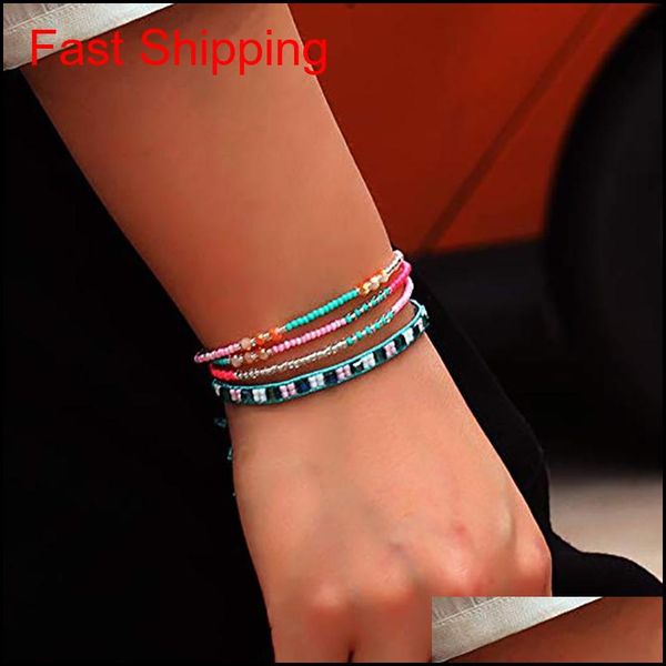 

bohemian colorful glass seed beads bracelet 3 layer boho mixed trilaminar braid bracelet for women girls with friends qylqvt bdehome, Golden;silver