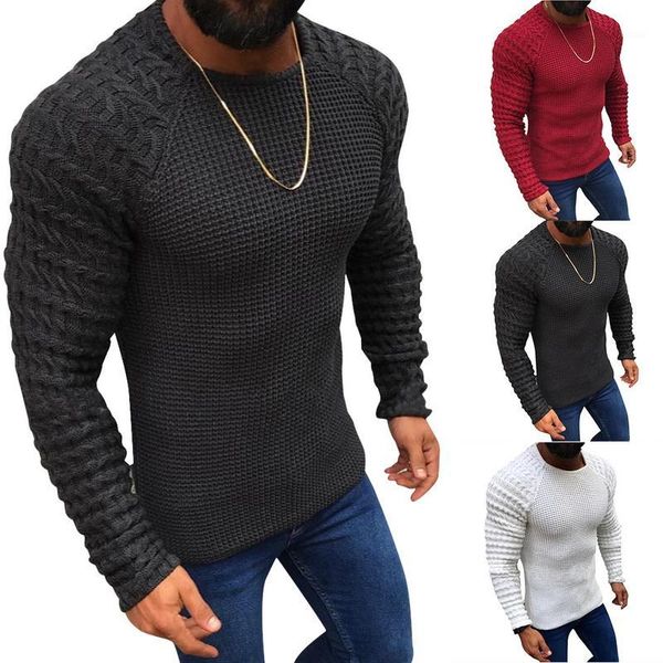 

autumn men solid pleated sweater casual o neck knitted sweaters pullovers slim fit male knitwear pullover1, White;black